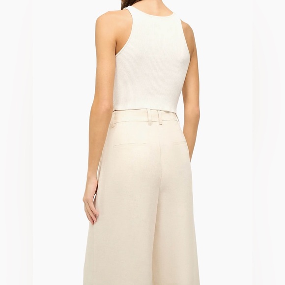 Staud Luisa Linen Wide-Leg Trousers in Natural Neutral Beige Size 4 NWOT - Picture 5 of 16